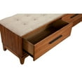 thumbnail image 2 of Bench with Fabric Padded Seat and 2 Drawers, Brown - Saltoro Sherpi, 2 of 5