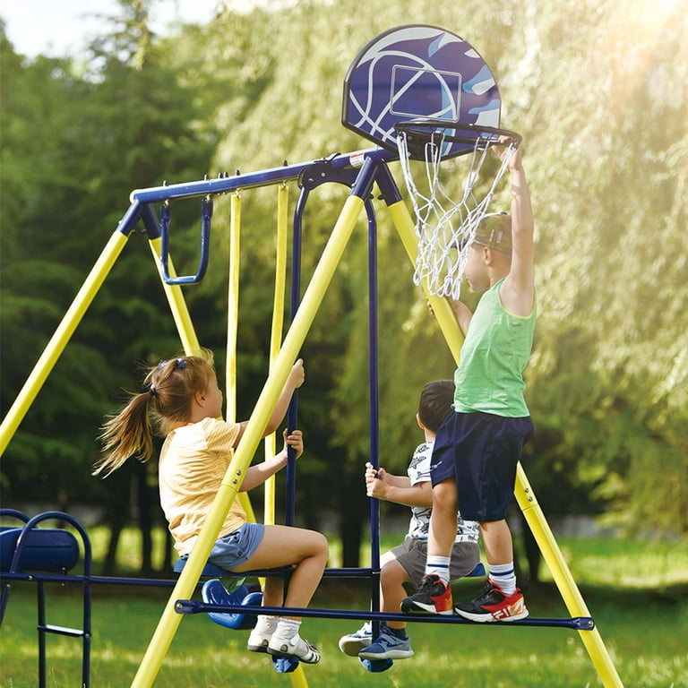 Heavy Duty Combo Swing Set 5 in 1 Playground Swing Sets with