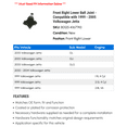 thumbnail image 2 of Front Right Lower Ball Joint - Compatible with 1999 - 2005 Volkswagen Jetta - Beck Arnley, 2 of 2