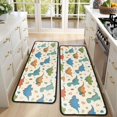 thumbnail image 4 of Dinosaur and Flower Beige Pattern Anti Fatigue Kitchen Rugs Set Of 2, Non Slip Washable Decorative Floor Mats for Sink Laundry and Home Use, 17"x47", 4 of 5