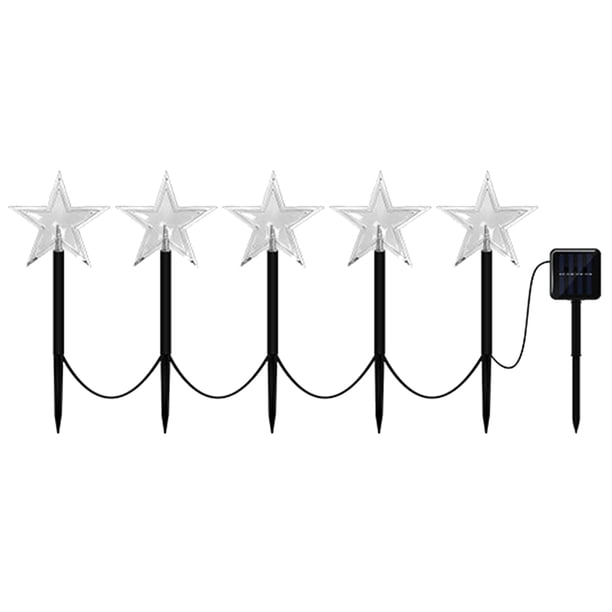 Decorativa Navidad 5 Uds Bsvklp IP65 Impermeable Solar Jardín Nuevo