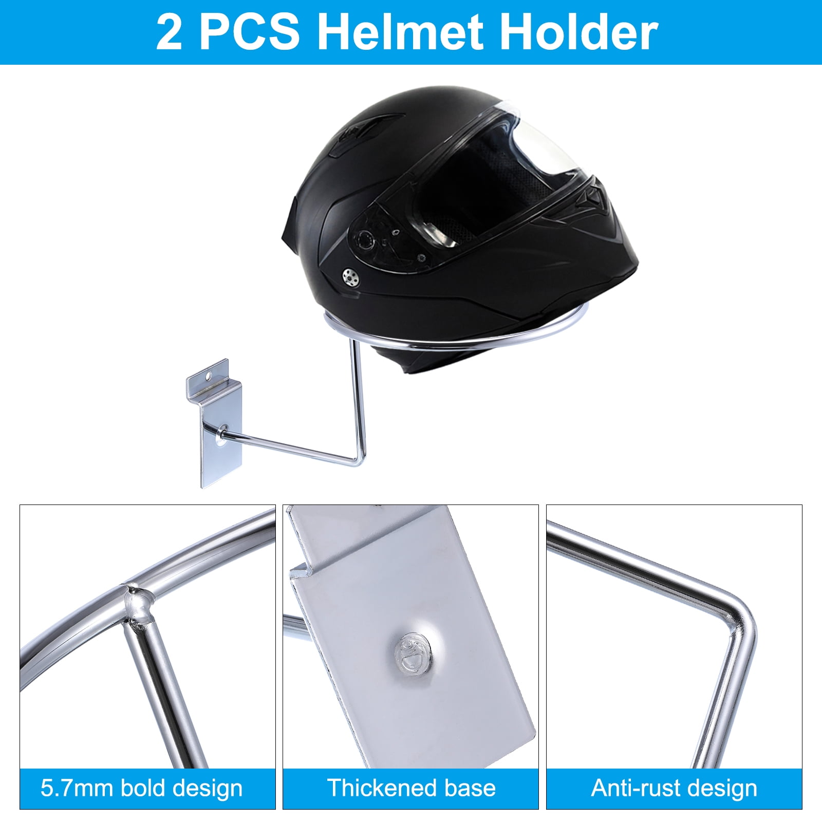 Unique Bargains 2Pcs Motorcycle Helmet Holder Wall Mount for Caps Hats Jacket Basketball