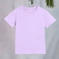 thumbnail image 6 of CPNG Boys Girls Daily Casual T Shirt Comfortable Stylish Solid Color Summer Crewneck Short Sleeves T Shirt(Light Violet,5-6 Years), 6 of 8