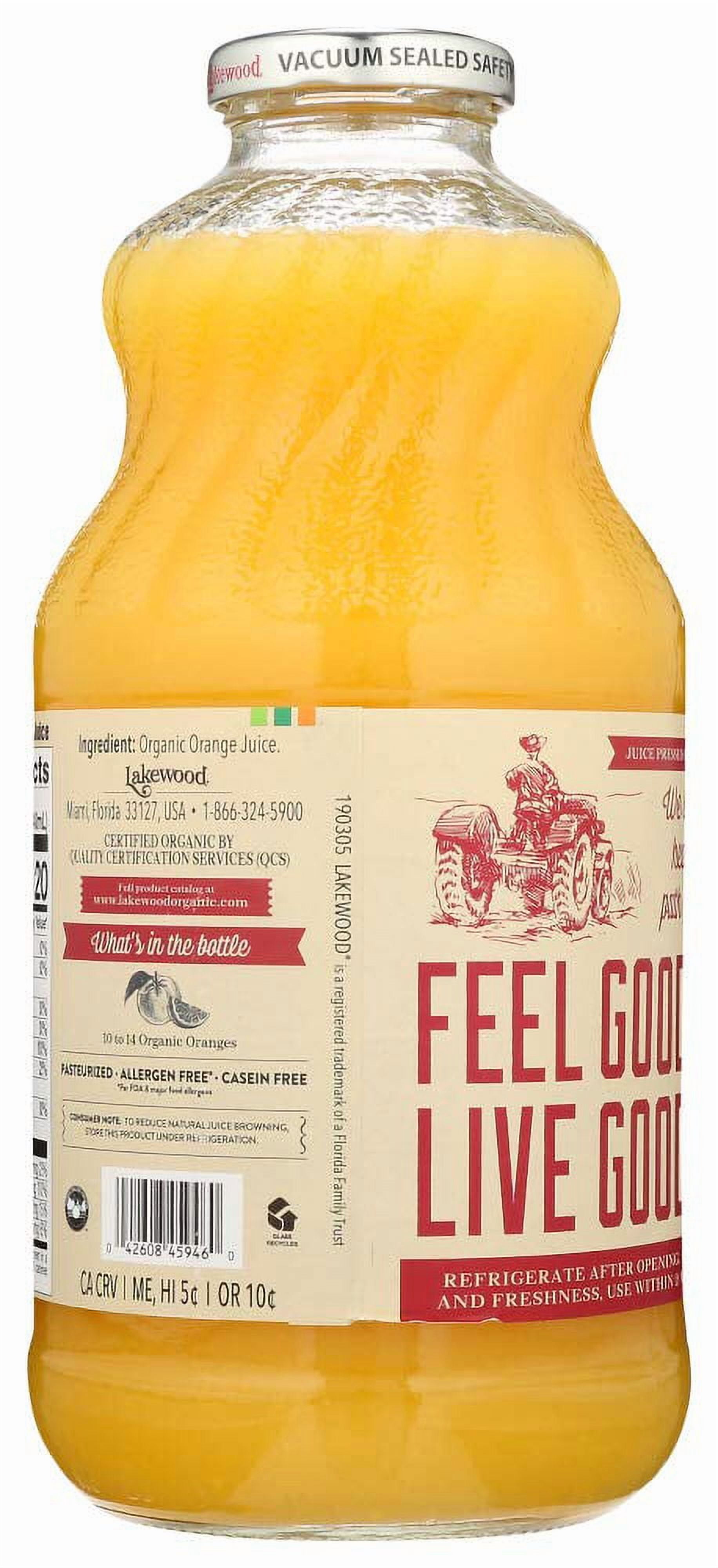 Lakewood Organic Pure Orange Juice 32 fl oz Pack of 2