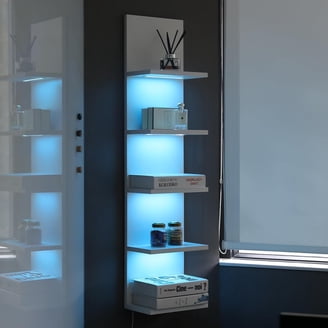 White Floating Shelves With Lights White Floating Shelves With Lights