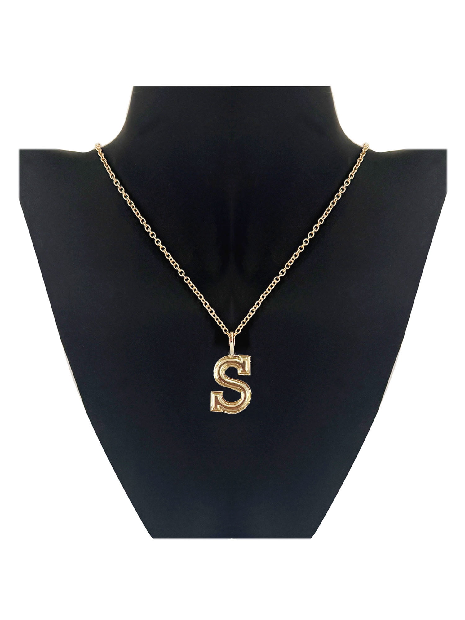 No Boundaries Essentials Varsity Initial "S" Gold-Plated Necklace