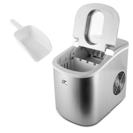 - Stainless Steel Ice Maker Portable Countertop Freestanding Icemaker 26Lbs / Day