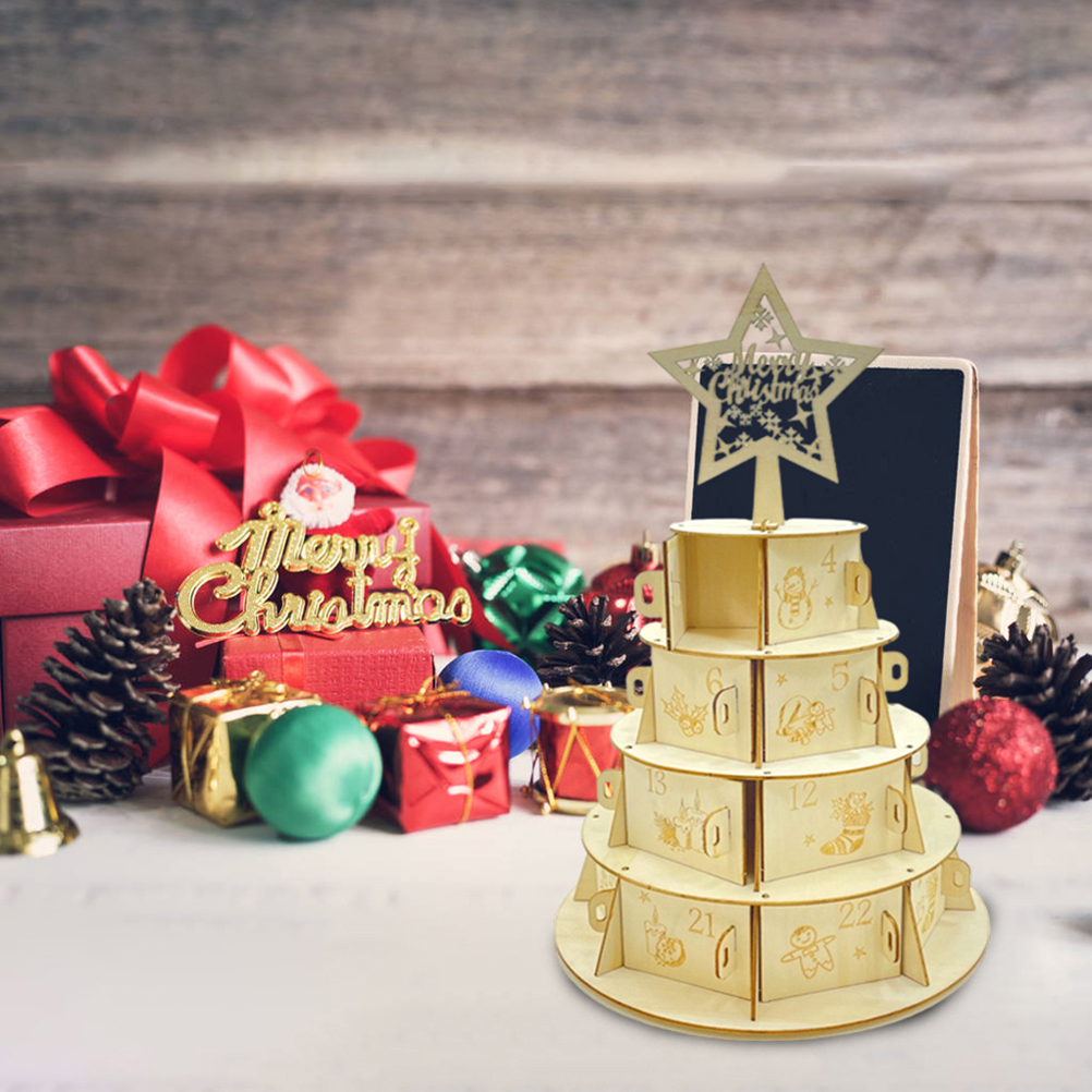 Wooden Christmas Advent Calendar Wooden Countdown Calendar Festive 
