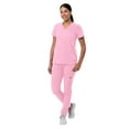 thumbnail image 5 of Adar Addition Go-Basic Scrub Set For Women - Slim V-Neck Scrub Top & Skinny Cargo Scrub Pants - A9200 - Soft Pink - 2X, 5 of 7