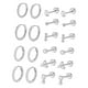 thumbnail image 1 of Juegos de aretes,Conjuntos de aretes para mujeres con múltiples perforaciones para niñas,Pendientes de aro con forma de botón,aretes con parte trasera plana,Pendientes apilados de acero Plata, 1 of 8