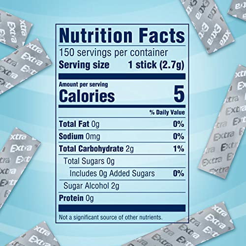 EXTRA Gum Smooth Mint Chewing Gum, 15 Pieces (Pack of 10)