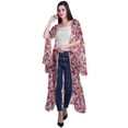 thumbnail image 2 of Moomaya Viscose Georgette Printed Long Shrug Slit Sleeves Cardigans For Women, 2 of 5