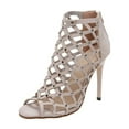 thumbnail image 3 of Abtuhar Womens High Heels Shoes Solid Color Open Toe Back Zip Thin Heel, 3 of 5