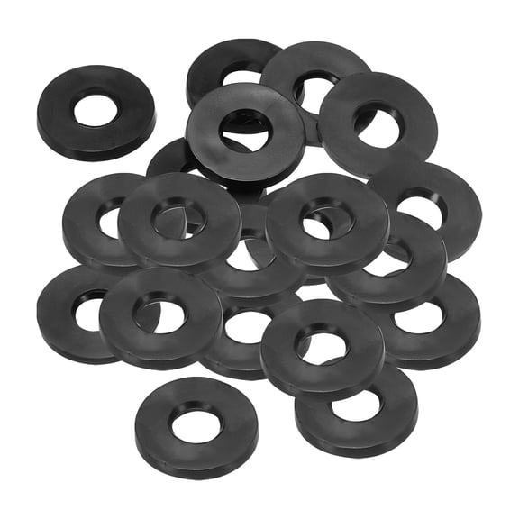 Uxcell M6 Rubber Flat Washer 6mm ID 14mm OD 2.5mm Thick Sealing Spacer Gasket Ring,Black, 20 Pack
