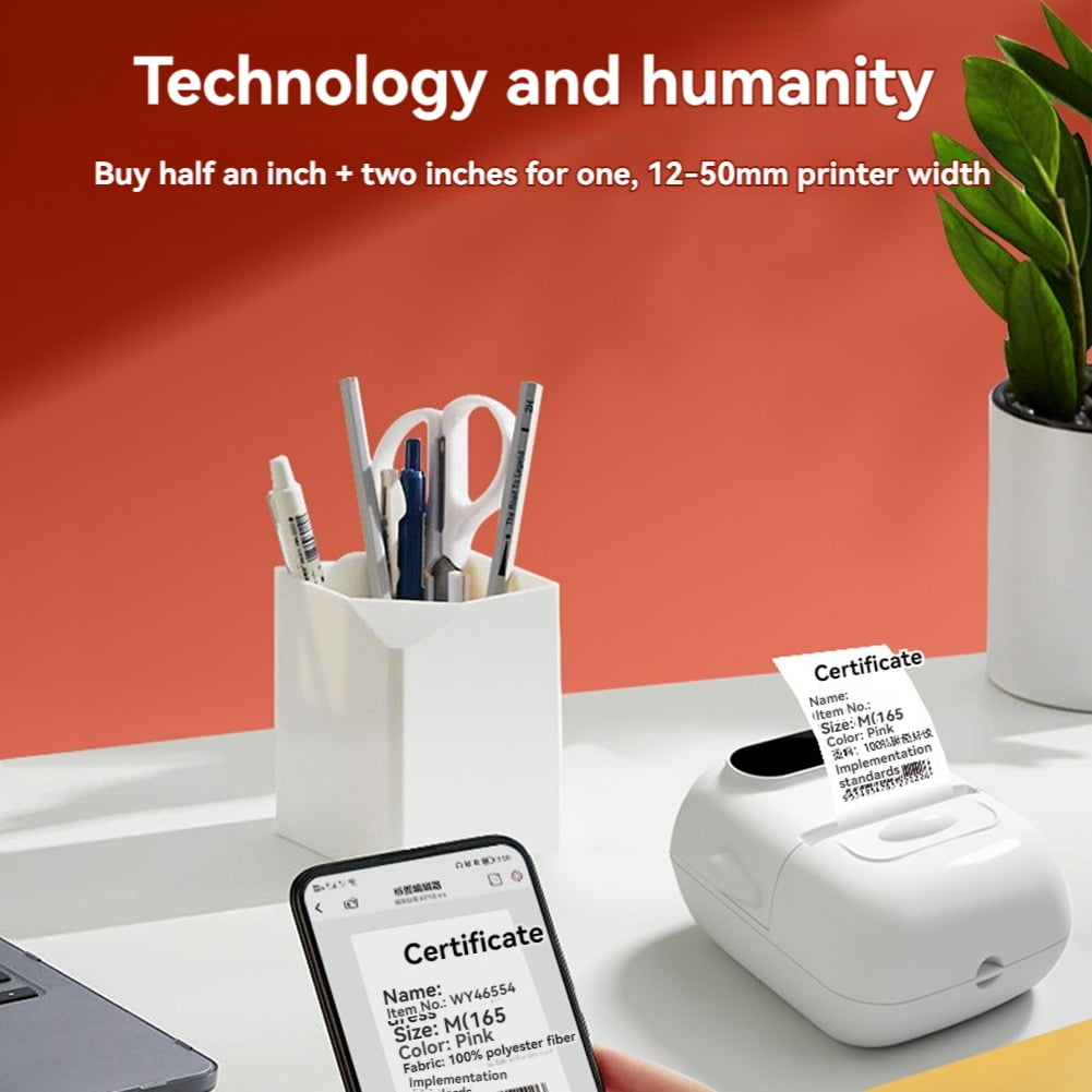 Label Maker Machine with Tape P50 Portable Label Printer Bluetooth Label Maker Machine Label Printer for Clothes Home B