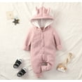 thumbnail image 3 of EINCcm Animal Romper, Long Sleeve Hooded Jumpsuit, Fall And Winter Cute Outfit Clothes, for Newborn Baby Toddler Boys Girls Pink 3-6 Months, 3 of 8