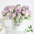 thumbnail image 2 of Hiroekza Artificial Flowers Bouquet - Rose & Globe Chrysanthemum Faux Flower for Wedding Valentines Bridal Decor No Fade Fake Flowers Faux Plants Indoor Purple, 2 of 4