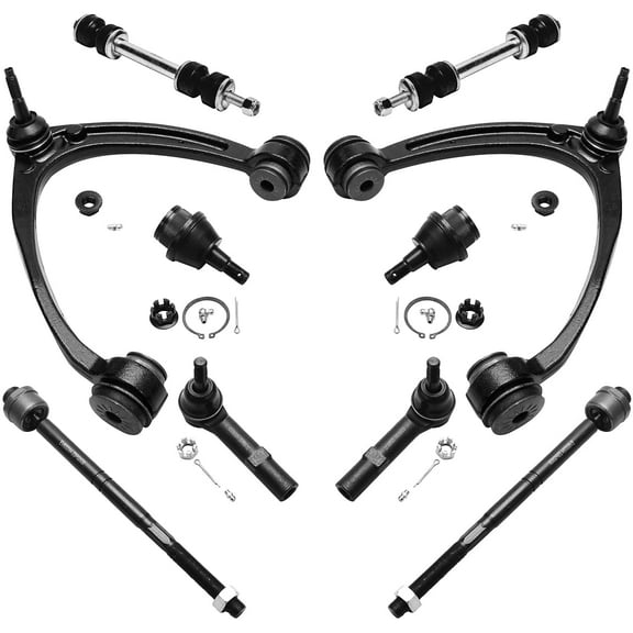 Detroit Axle - Front 10pc Suspension Kit for Chevy GMC Silverado Sierra Yukon XL Suburban 1500 Avalanche Tahoe Escalade ESV EXT, Upper Control Arms & Lower Ball Joints Tie Rods Sway Bars Replacement