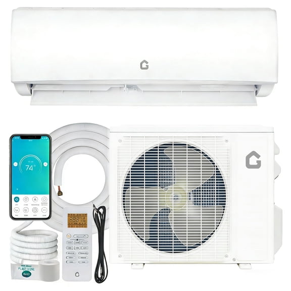Mini Split Air Conditioner 11500 BTU, 115V Smart Split Unit AC Cooling/Heating Up to 750 Sq.ft, Inverter Tech Ductless Air Conditioner with WiFi & Remote Control