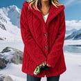 thumbnail image 4 of Perfectbot Women's Sherpa Hooded Coat, Button Down Chunky Cable Warm Winter Outerwear with Pockets, 4 of 7