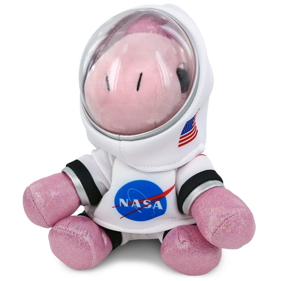 DolliBu Big Eye Pink Unicorn Astronaut Plush Toy - Super Soft Fantasy Astronaut Stuffed Animal with Space Helmet and NASA Astronaut Suit, Spaceman Doll Decor for Girls and Boys - 8 Inch