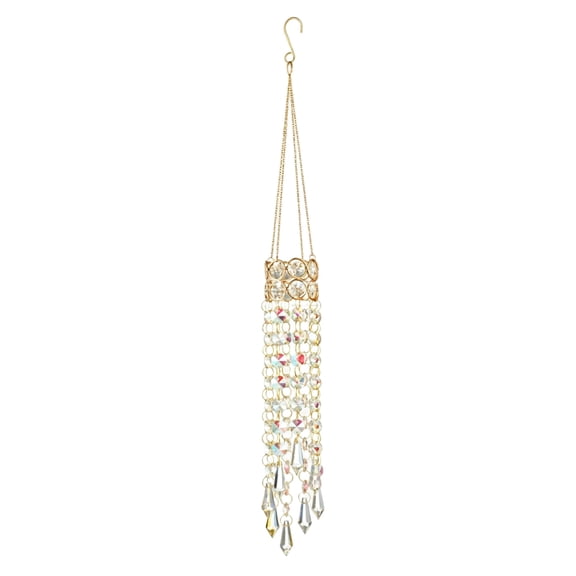 Suncatcher Hanging Pendant Six Petal Flower with Clear Prism Crystal Drop for Home Window Garden Decoration