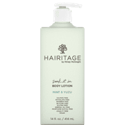 Hairitage Soak It In Mint & Yuzu Scented Body Lotion | Niacinamide, Jojoba Oil, & Avocado Oil for All Skin Types | Peppermint Oil & Eucalyptus Oil, 14 fl oz