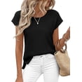 thumbnail image 2 of BTFBM Sweater Vest Women Spring Summer Cap Sleeve Crew Neck Casual Loose Business Tops Western Vacation Outfits, 2 of 7