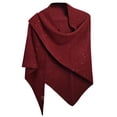 thumbnail image 3 of Sequin Shawl Wraps for Women Knitted Shawls Scarf Solid Poncho Wrap Tops (Red One Size), 3 of 3