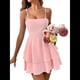 thumbnail image 2 of Vestido Corto de Verano con Lazo y Espalda Descubierta para Mujer Modelos de Vestidos Halter Rosa S, 2 of 10