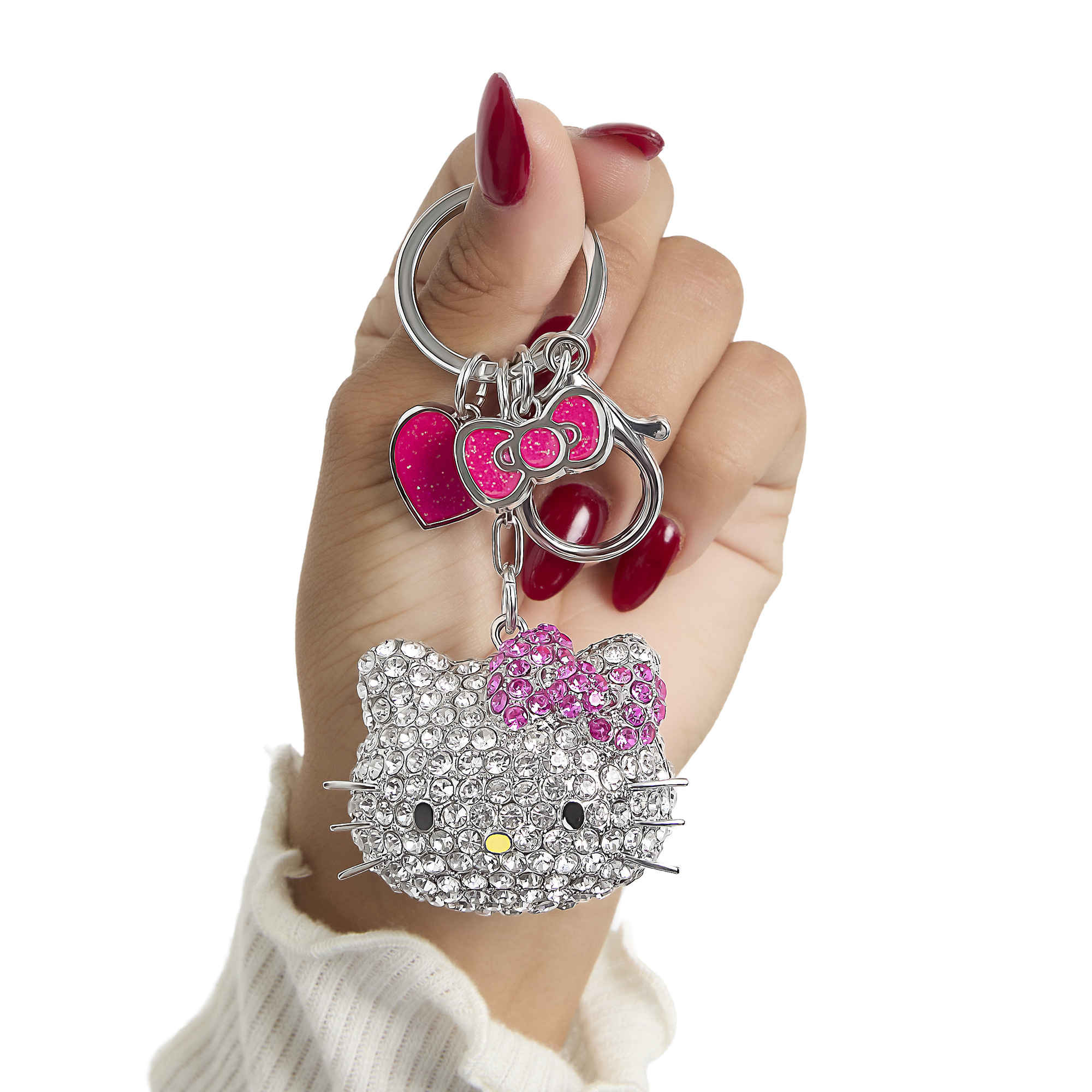 Hello Kitty Crystal Cluster Pavé Bag Charm Keychain – Officially Licensed Sanrio