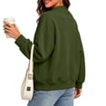 thumbnail image 5 of Hurxie Women Sweatshirt Cardigan Open Front Jacket Oversized Lightweight Loose Fit Pocket Casual Athleisure Outerwear Green,2XL, 5 of 7