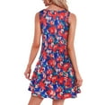thumbnail image 4 of Vestido informal hasta la rodilla con bolsillo suelto para mujer, sin mangas, cuello redondo, estampado, vestidos de playa Pompotops ghjkhdj2858, 4 of 8
