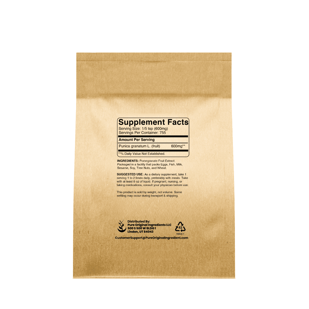 Pure Original Ingredients Pomegranate Fruit Extract Powder 1 lb Always Pure, Unsweetened, Smoothie Mix-In
