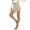Beige, variant on Fshinging Womens Elastic Waist Shorts Summer Casual Wide Leg Shiny Leg Leather Ladies Hot Short