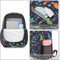 thumbnail image 4 of DarkBlue Dinosaurs Pattern 17" Waterproof Oxford School Backpacks for Teens, S-Shape Padded Straps, for School, Travel, Hiking, Camping, 4 of 5