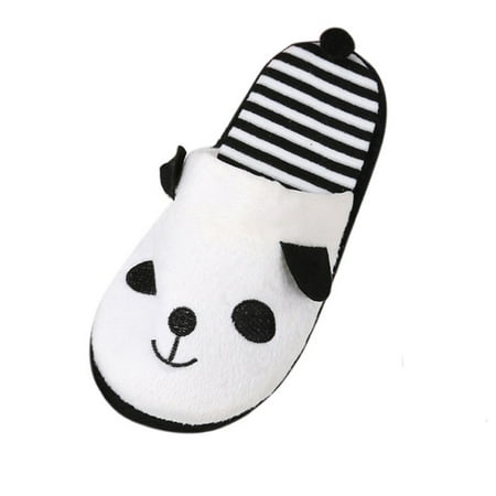 

STEADY Lovely Cartoon Panda Home Floor Soft Stripe Slippers Female Shoes WH 36 White / 36