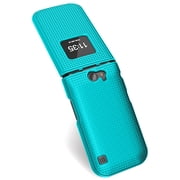 Case for Nokia 2720 V Flip Phone, Nakedcellphone [Teal Mint Cyan] Protective Snap-On Hard Shell Cover [Grid Texture] for Verizon TA-1295, 2720V