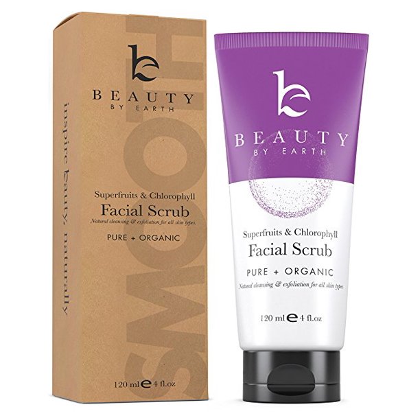 Facial Scrub & Cleanser, Natural & Organic Ingredients, Chlorophyll