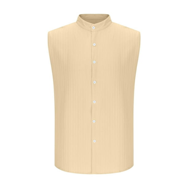pstuiky Hombres Tanque, Camiseta sin mangas informal de cuello alto, lisa, cómoda y a la moda para hombre Chaleco para hombre xxl