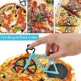 thumbnail image 4 of Bicycle Pizza Cutter, Bicycle Pizza Cutter, Pizza Slicer, Double Stainless Steel Pizza Cutter, Ultra Sharp Blade with Non-Stick Coating and Stand (Blu, 4 of 5