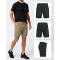 thumbnail image 2 of Athletic Shorts For Men 3 Pack Casual Shorts 8" Basketball Gym Shorts With Zipper Pockets Black, Hunter Green, Doeskin Size L, 2 of 8