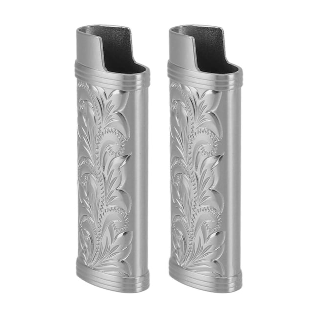 Vintage Style Lighter Case Zinc Alloy, Secure Protection, Easy Lighting Stylish and Practical with Floral Pattern for Outdoor Camping Hiking