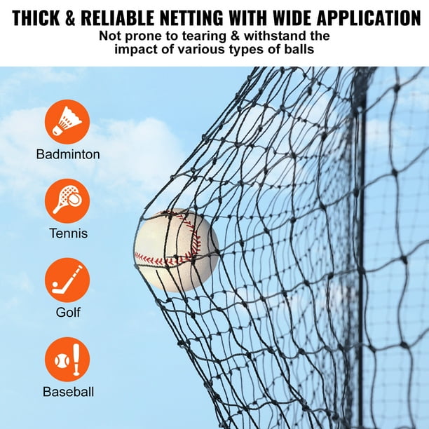 Filet Baseball Nylon 2,1x2,1 M – Pliable – Pour Lancement, Frappe, Attrapé – Intérieur/Extérieur