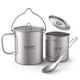 thumbnail image 1 of Copa de titanio Juego de 3 piezas de titanio ligero Titanio 750 ml Olla Taza de agua de 450 ml con t Lixada Copa de titanio, 1 of 7