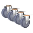 thumbnail image 1 of Juego de 4 ruedas neumáticas giratorias, ruedas resistentes con rotación de 360°, ruedas giratorias con rodamiento de bolas y placa superior, 1 of 4