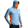 thumbnail image 3 of Inglocry Men's Sun Protection Hoodie with Mask UPF 50+ UV Quick Dry Long Sleeve Shirt Men Rash Guard Performance Fishing Hiking Shirt Sky Blue XL, 3 of 5