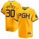 thumbnail image 1 of Uniforme de béisbol clásico de marca compartida Golden City de los Pittsburgh Pirates Paul Skeens, camiseta de béisbol bordada con número de estrella-XXL, 1 of 2