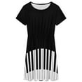thumbnail image 3 of Cool Piano Keyboard Short Sleeve Dress Women Summer Evening Dresses Ladies Sundress, 3 of 7