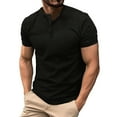 thumbnail image 2 of Kakii Men's Muscle Slim Henley Shirts Crewneck Longline T-Shirt Gym Workout Athletic Shirt Tees with Button, 2 of 9